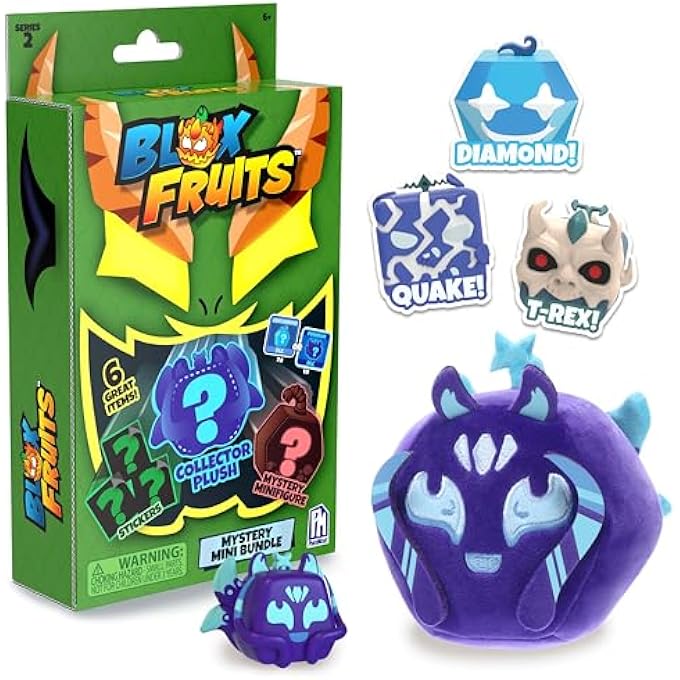 Blox Fruits MYSTERY MINI BUNDLE 6-PIECES SERIES 2, INCLUDES MYSTERY PLUSH-MINIFIGURE-3 STICKERS-DLC CODE, COLLECTIBLES, OFFICIALLY LICENSED, FOR ENTHUSIAST, 5 YEARS+ - Image 1